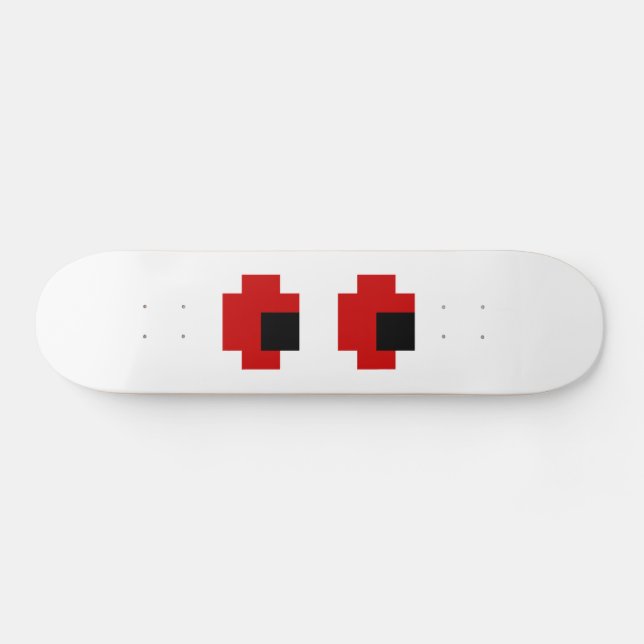 8 Bit Spooky Red Eyes Skateboard (Horz)