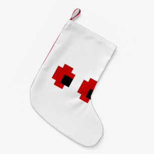 8 Bit Spooky Red Eyes Small Christmas Stocking