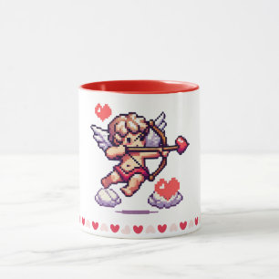 8 bit Valentine's Day classic/vintage Cupid Mug
