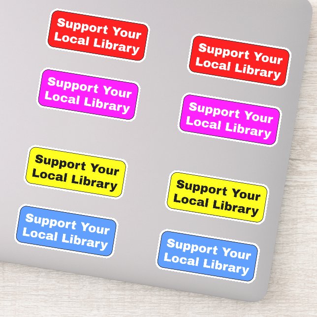 [8 Colourful Stickers] Support Your Local Library (Detail)