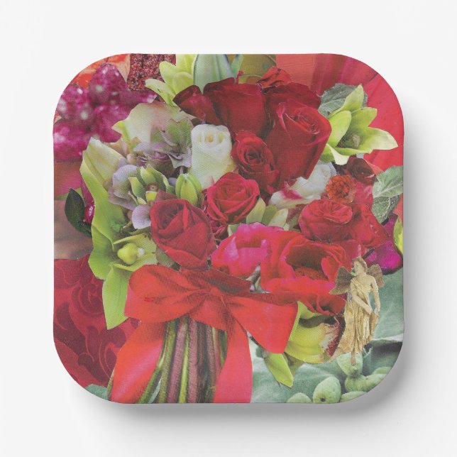 8 Dinner-size Paper Plates with Christmas Theme (Front)