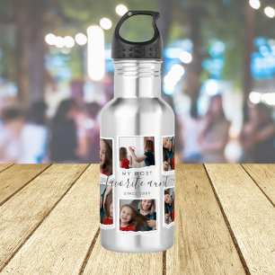 8 Eight Photo Collage Aunty Modern Elegant Family 532 Ml Water Bottle