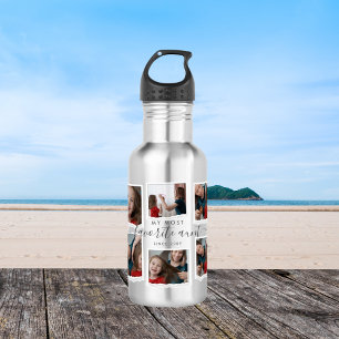 8 Eight Photo Collage Aunty Modern Elegant Family 532 Ml Water Bottle