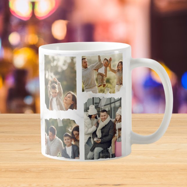 8 Eight Photo Modern Elegant Collage Family Love C Coffee Mug (Creator Uploaded)