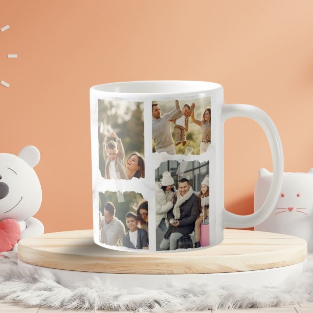 8 Eight Photo Modern Elegant Collage Family Love C Coffee Mug (Creator Uploaded)