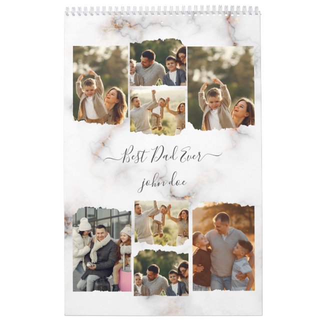 8 Eight Photo Modern Elegant Collage Family Love Calendar (Cover)
