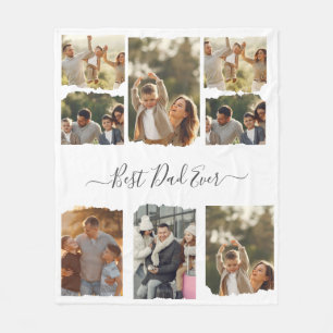 8 Eight Photo Modern Elegant Collage Family Love Fleece Blanket