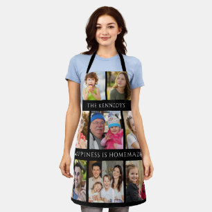 8 Family Photo Collage Happiness Is Homemade Black Apron