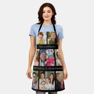 8 Family Photo Collage Happiness Is Homemade Black Apron