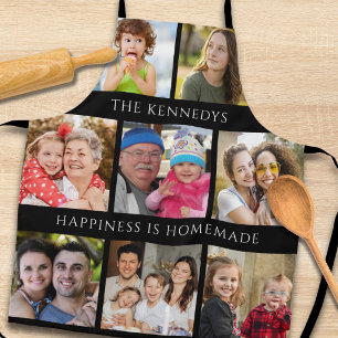 8 Family Photo Collage Happiness Is Homemade Black Apron