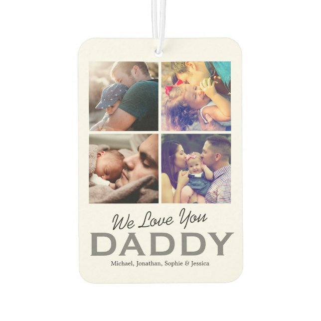 8 Family Photo Dad Car Air Freshener (Back)