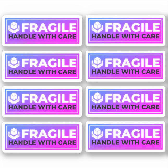 8 Fragile Shipping Stickers (Handle with Care) (Front)