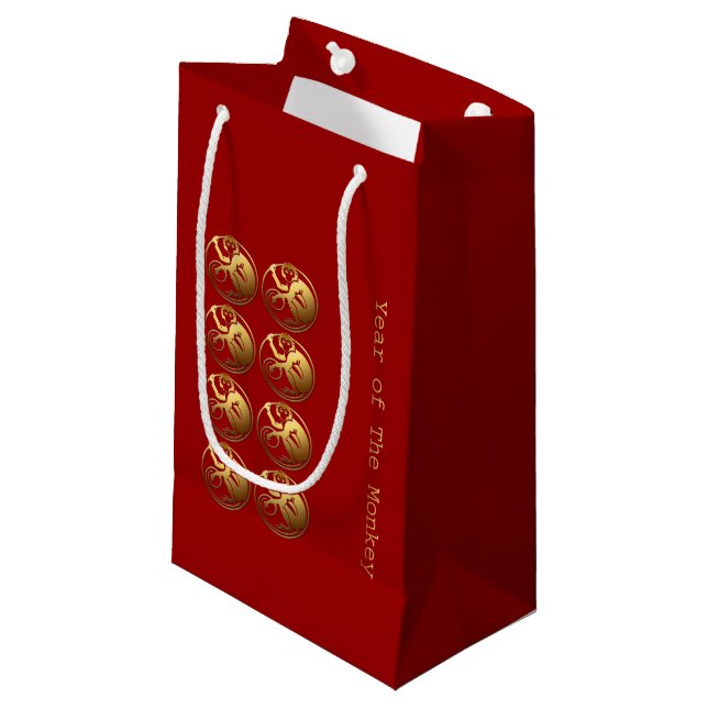 8 Golden Monkeys Chinese New Year 2016 Small Bag (Front Angled)