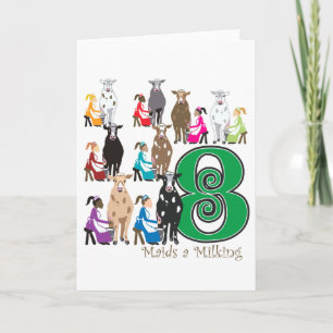 8 Maids Milking Holiday Card