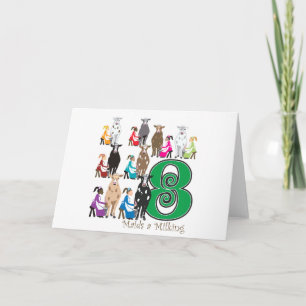 8 Maids Milking Holiday Card