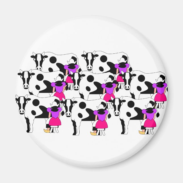 8 Maids Milking Magnet (Front)