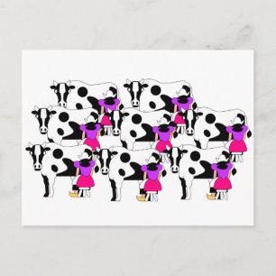 8 Maids Milking Postcard