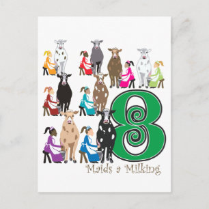 8 Maids Milking Postcard
