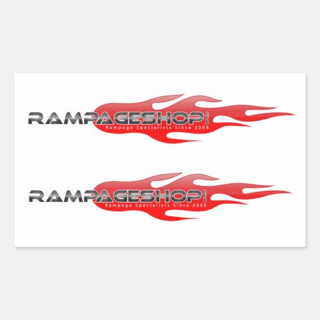 8 Medium Decal / Stickers - RampageShop.com Logo (Front)
