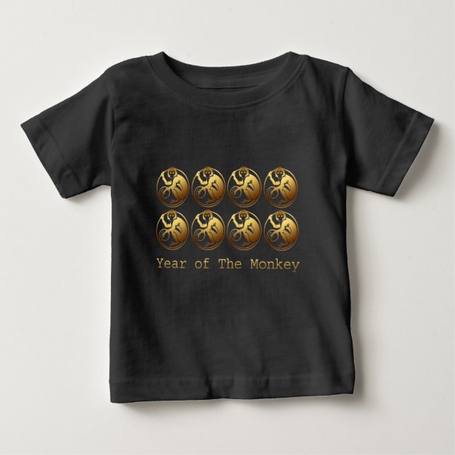 8 Monkeys Chinese New year 2016 H Cloth Baby T-Shirt (Front)