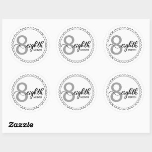 8 Month Milestone  Classic Round Sticker