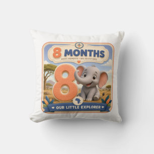 8 Months Baby Milestone Safari Explorer Cushion