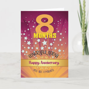 8 Months Recovery Anniversary Bold Numeral Card