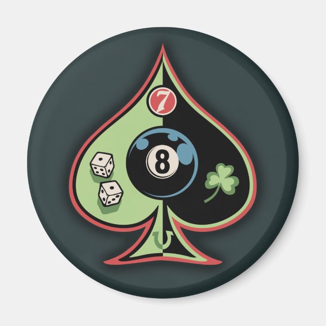 8 of Spades Magnet (Front)