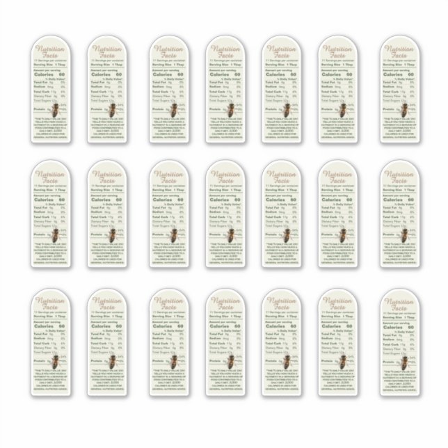 8 oz Muth Jar Nutrition Facts with Bee Vinyl (Front)