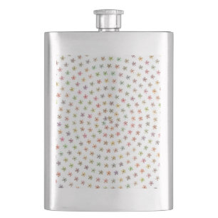 8 oz. Stainless Steel Flask, Floral Swirl Pattern Hip Flask