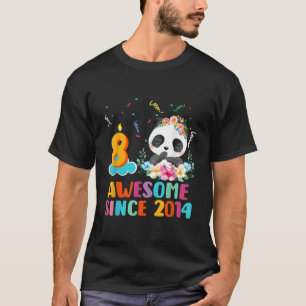 8 Panda Unicorn Awesome Since 2014 8Th T-Shirt