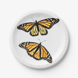8 Paper Plates Monarch Pair