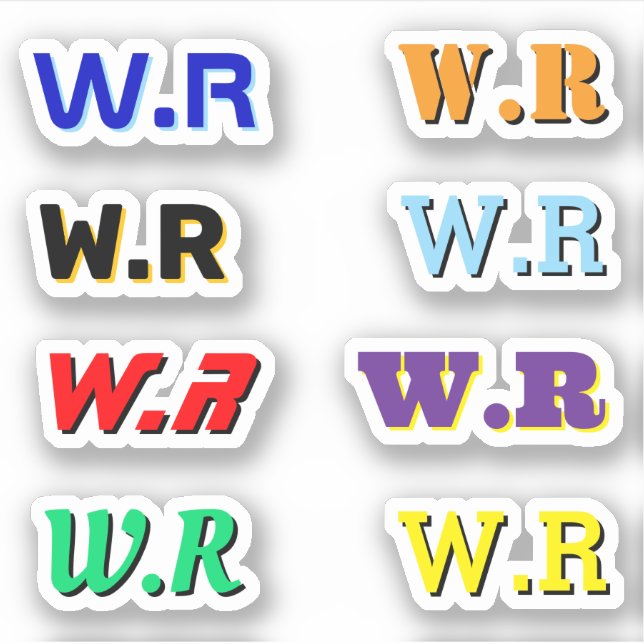 8 PCS - Monogrammed Electrician Vinyl Decals (Front)