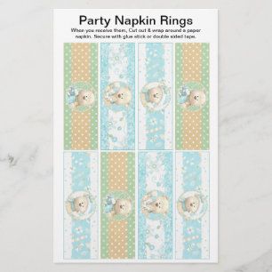 8 per sheet Christmas Bears Paper Napkin Rings