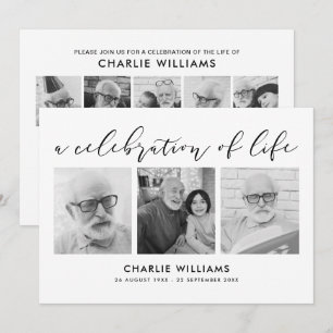 8-Photo Celebration of Life/Funeral/Memorial Invitation