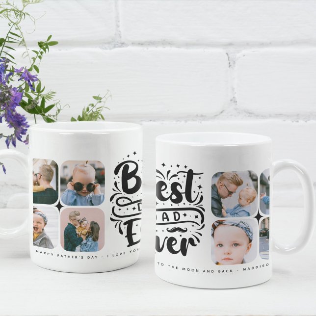 8 Photo Collage Best Dad Ever Coffee Mug (Creator Uploaded)
