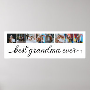 8 Photo Collage Best Grandma Ever  Poster