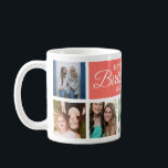8 Photo Collage Coral Happy Birthday   Coffee Mug<br><div class="desc">Unique happy birthday coffee mug customised with 8 favourite photos of happy memories to make it special and unique.</div>