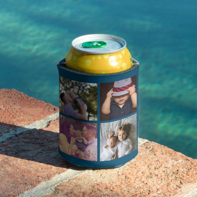 8 Photo Collage DIY Fun Personalised Can Cooler (In Situ Pool)