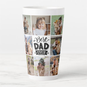 8 Photo Collage Happy Father's Day Best Dad Ever Latte Mug