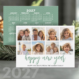 8 Photo Collage - HNY 2027 Calendar Holiday Card