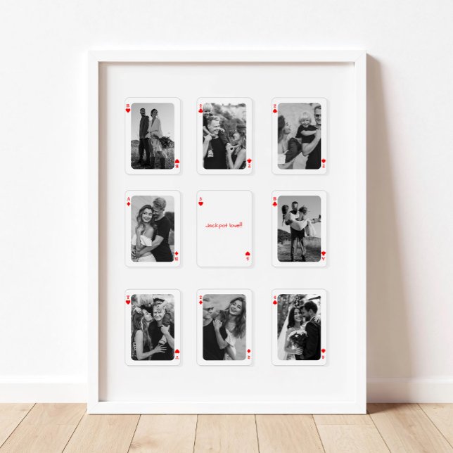 8 Photo Collage How Lucky Are We Playing Cards Poster (Creator Uploaded)