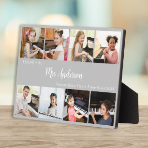 8 Photo Collage Music Teacher Appreciation Gift Plaque