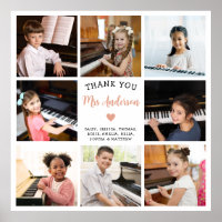 8 Photo Collage Music Teacher Gift
