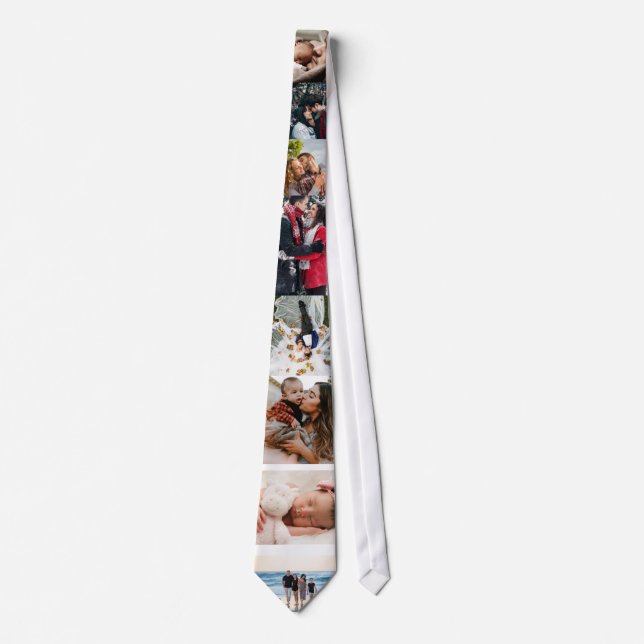 8 Photo Collage Personalised Custom Tie (Front)