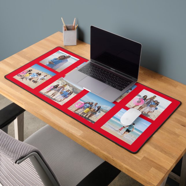 8 Photo Collage Personalised  Desk Mat (Office 2)