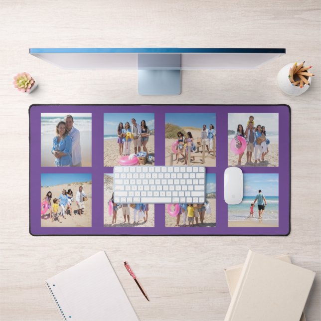 8 Photo Collage Personalised  Desk Mat (Office 1)
