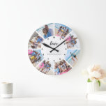 8 Photo Collage Personalised Large Clock<br><div class="desc">8 Photo Collage Personalised Template wall clock .. simply add your own photographs and text to this great wall clock .. easy to personalise .. customisable photo template clock from Ricaso - perfect gift-ideas - add your family name or other text. a wonderful heartfelt keepsake for yourself or others. Give...</div>