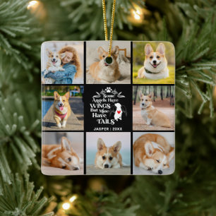 8 Photo Collage Pet Dog Loss Remembrance Ceramic Ornament