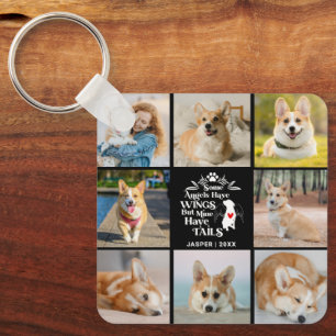 8 Photo Collage Pet Dog Loss Remembrance  Key Ring